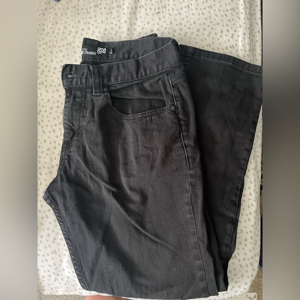 Black Size 30 Straight Leg Jeans